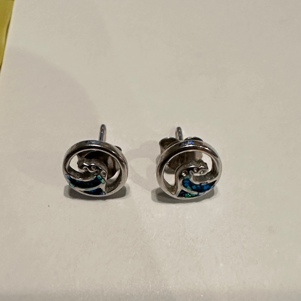 Ocean-Inspired Silver and Blue Earrings